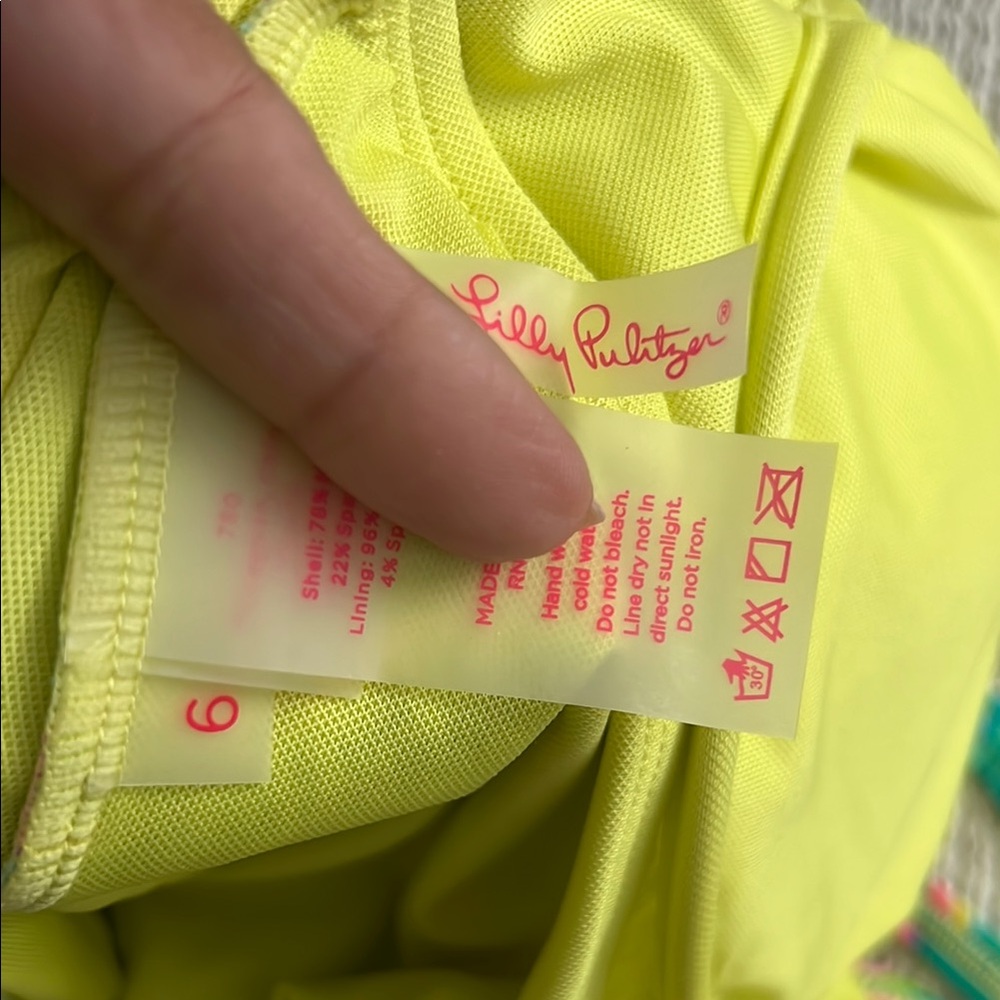Lilly Pulitzer Azalea Shady Lady Pink and Green One Piece Swimsuit Size 6 - Picture 6 of 6